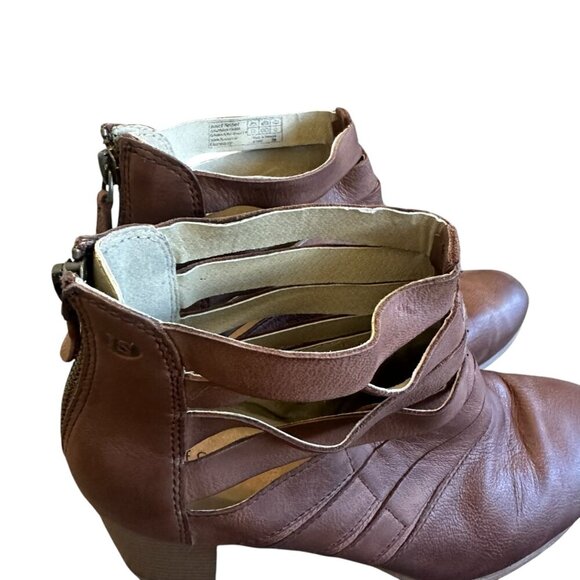 Josef Seibel Bonnie Ankle Booties Cage Cutout Brown Heel Leather Size 39 Women's - Picture 4 of 15